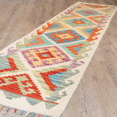 Handmade Afghan Kilim short runner - 310035
